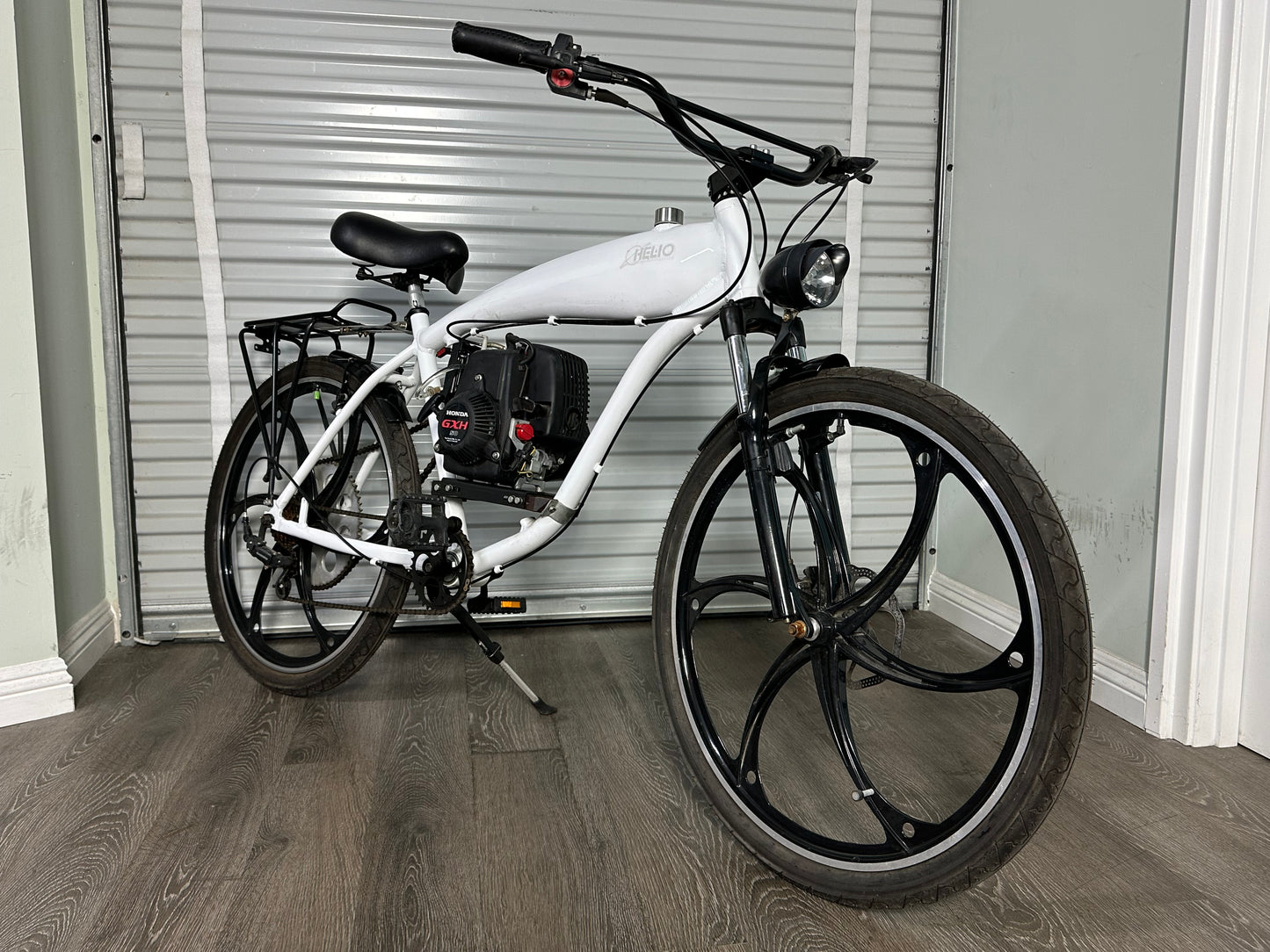 Available Now! USED White Supernatural v2 EZM / Honda GXH50 Powered Bike