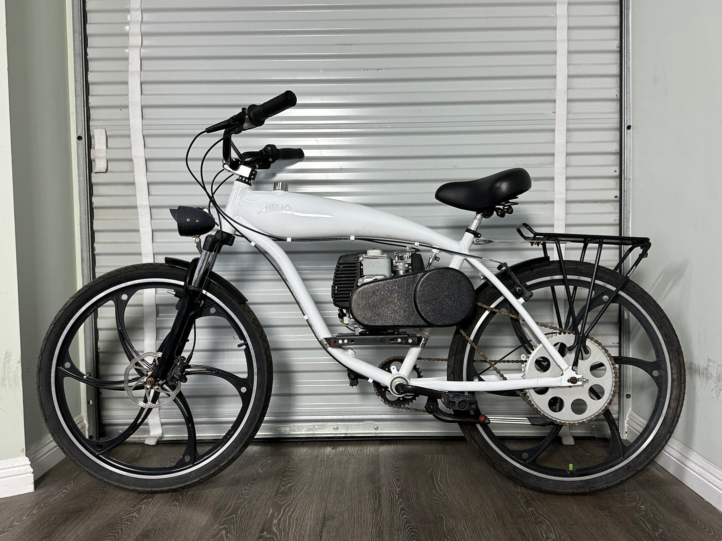 Available Now! USED White Supernatural v2 EZM / Honda GXH50 Powered Bike
