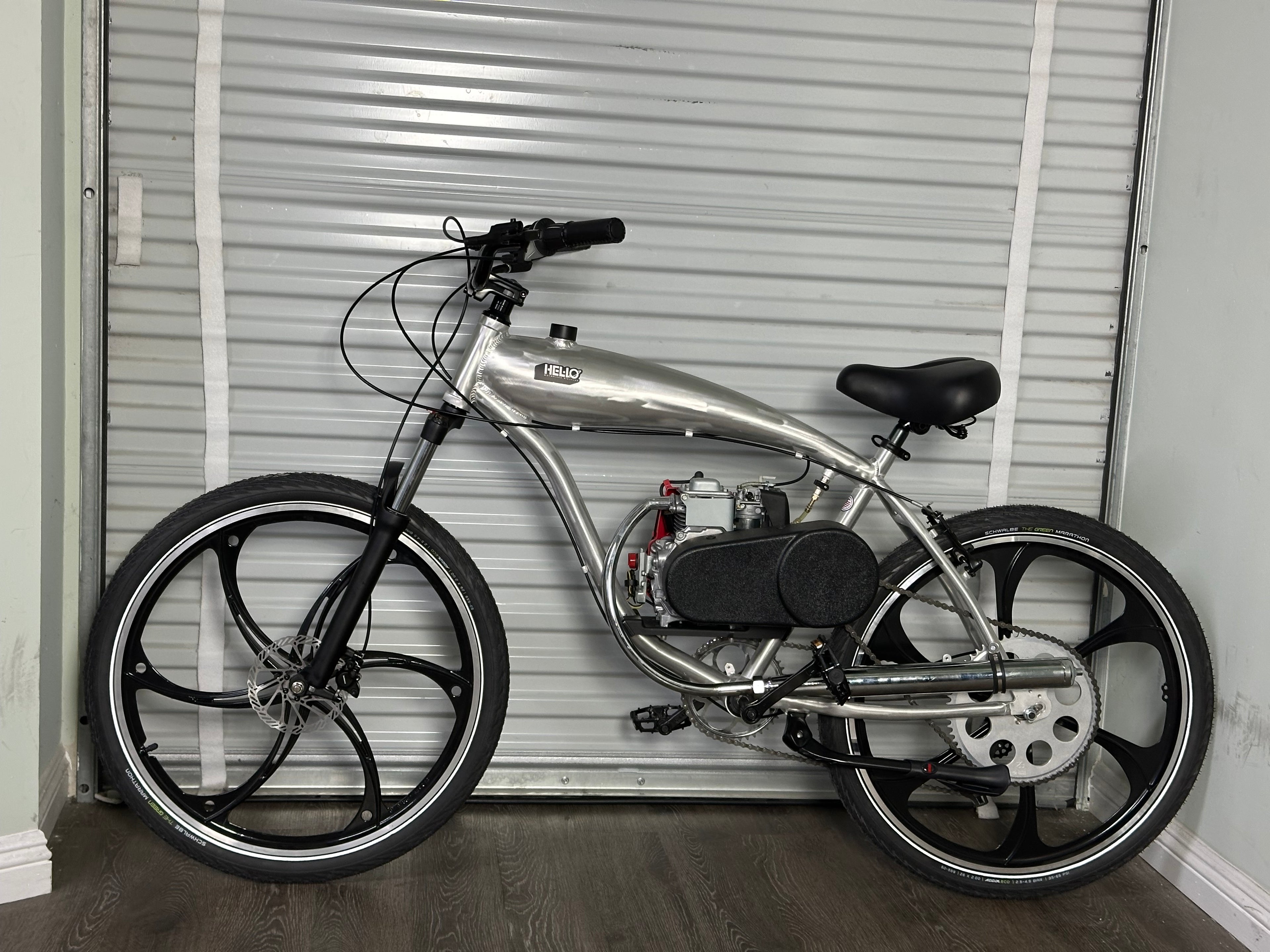 Available Now! USED Silver Supernatural v2 49cc EZM with Honda GXH50 Motorized Bike