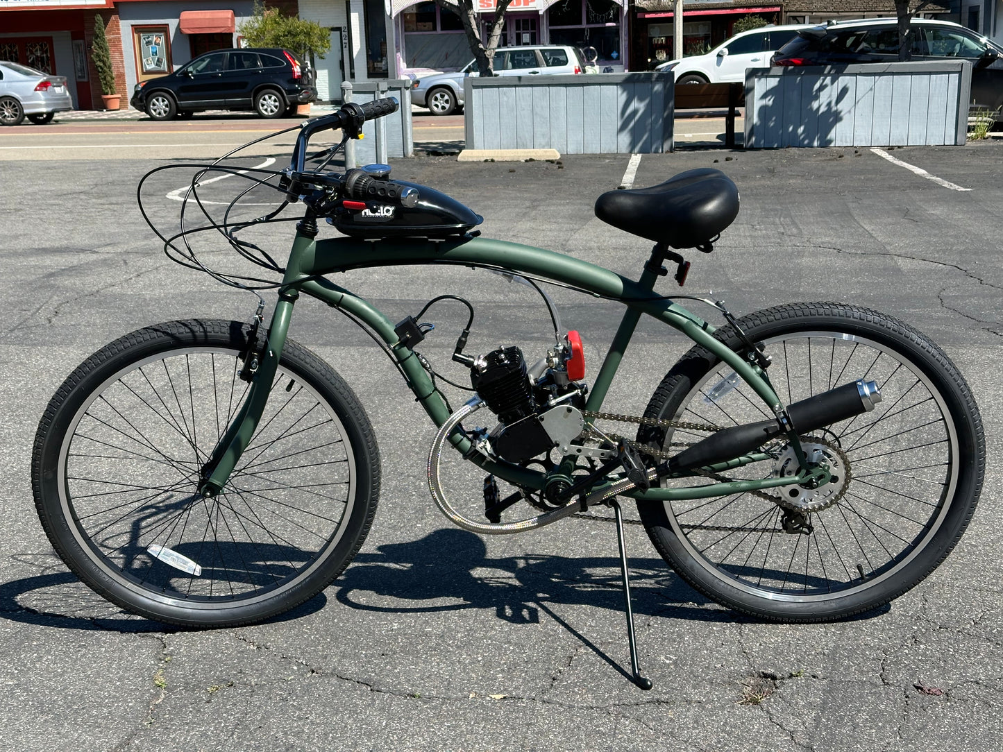 Available Now Army Green ECO 2 Stroke Motorized Bicycle
