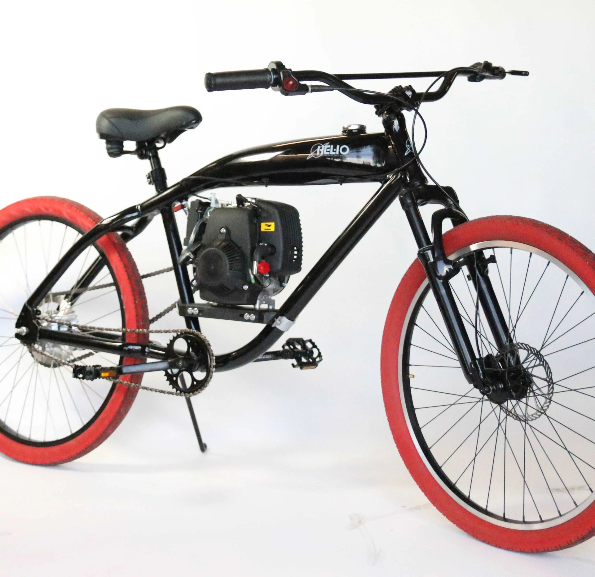 40 mph Motorized Bike with Honda GXH50 Power – Helio Motorized Bikes
