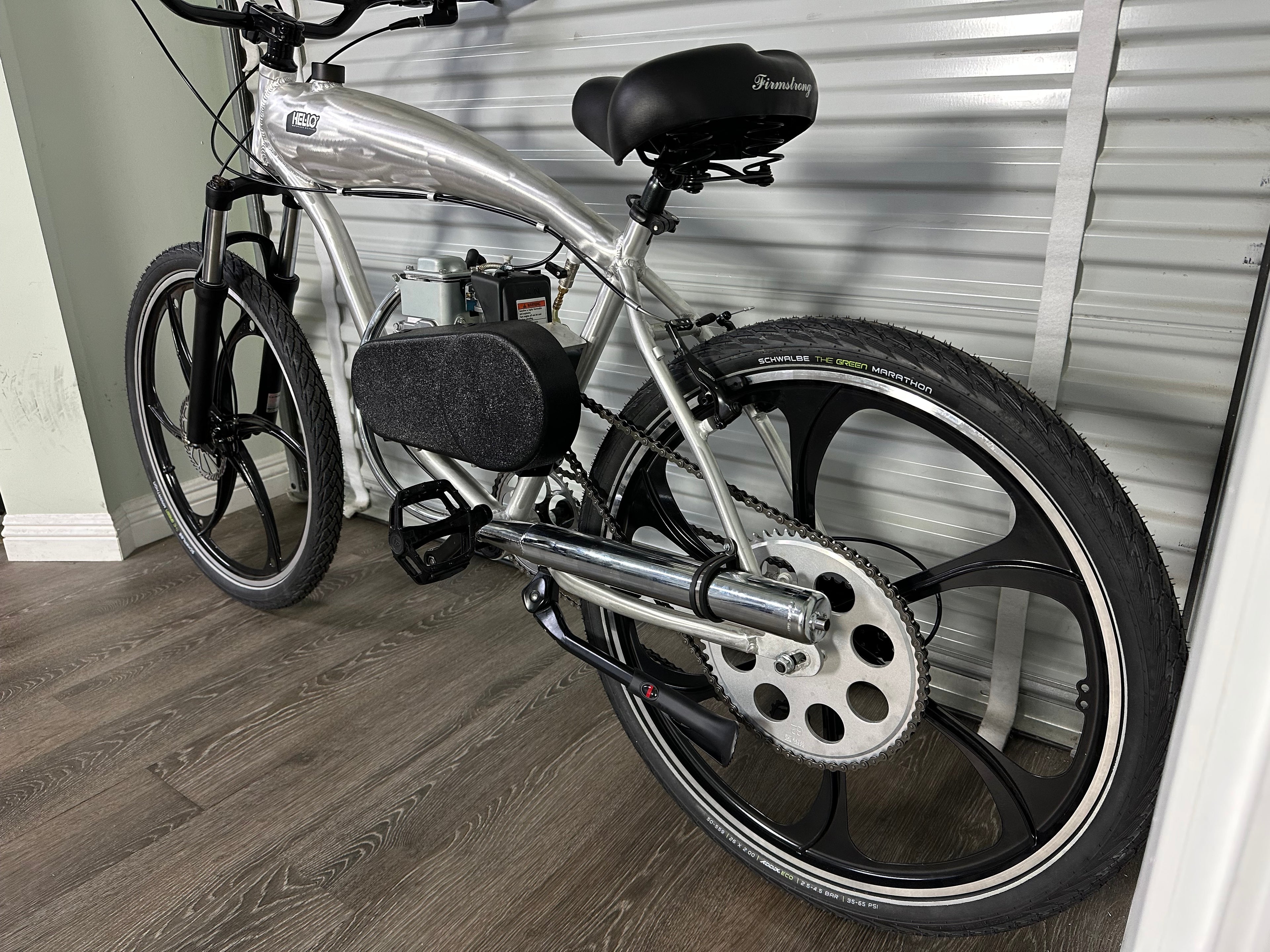 Available Now! USED Silver Supernatural v2 49cc EZM with Honda GXH50 Motorized Bike