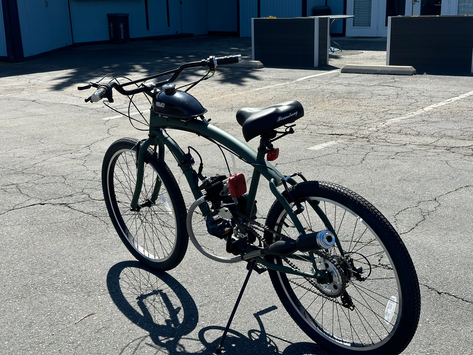 Available Now Army Green ECO 2 Stroke Motorized Bicycle