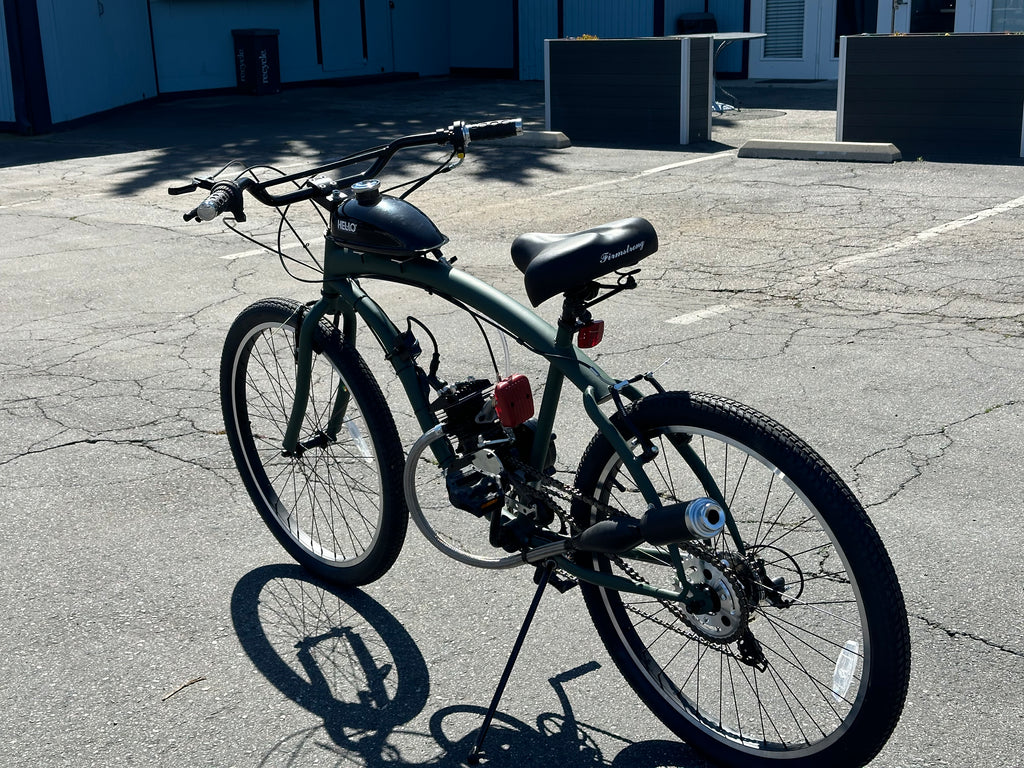 Available Now Army Green ECO 2 Stroke Motorized Bicycle
