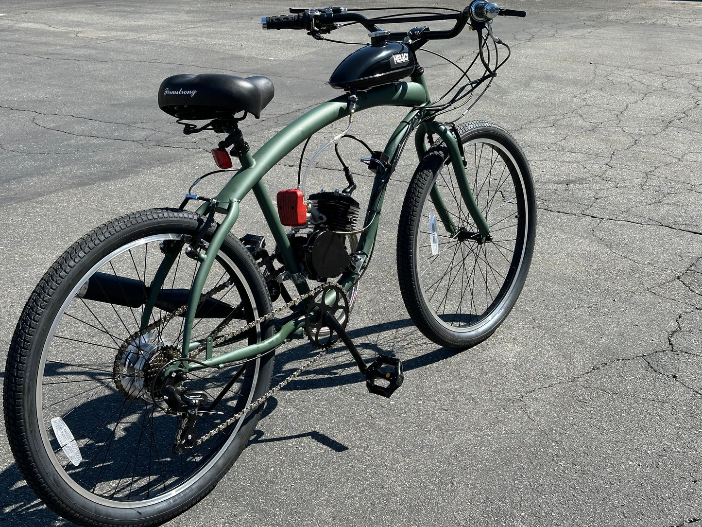 Available Now Army Green ECO 2 Stroke Motorized Bicycle