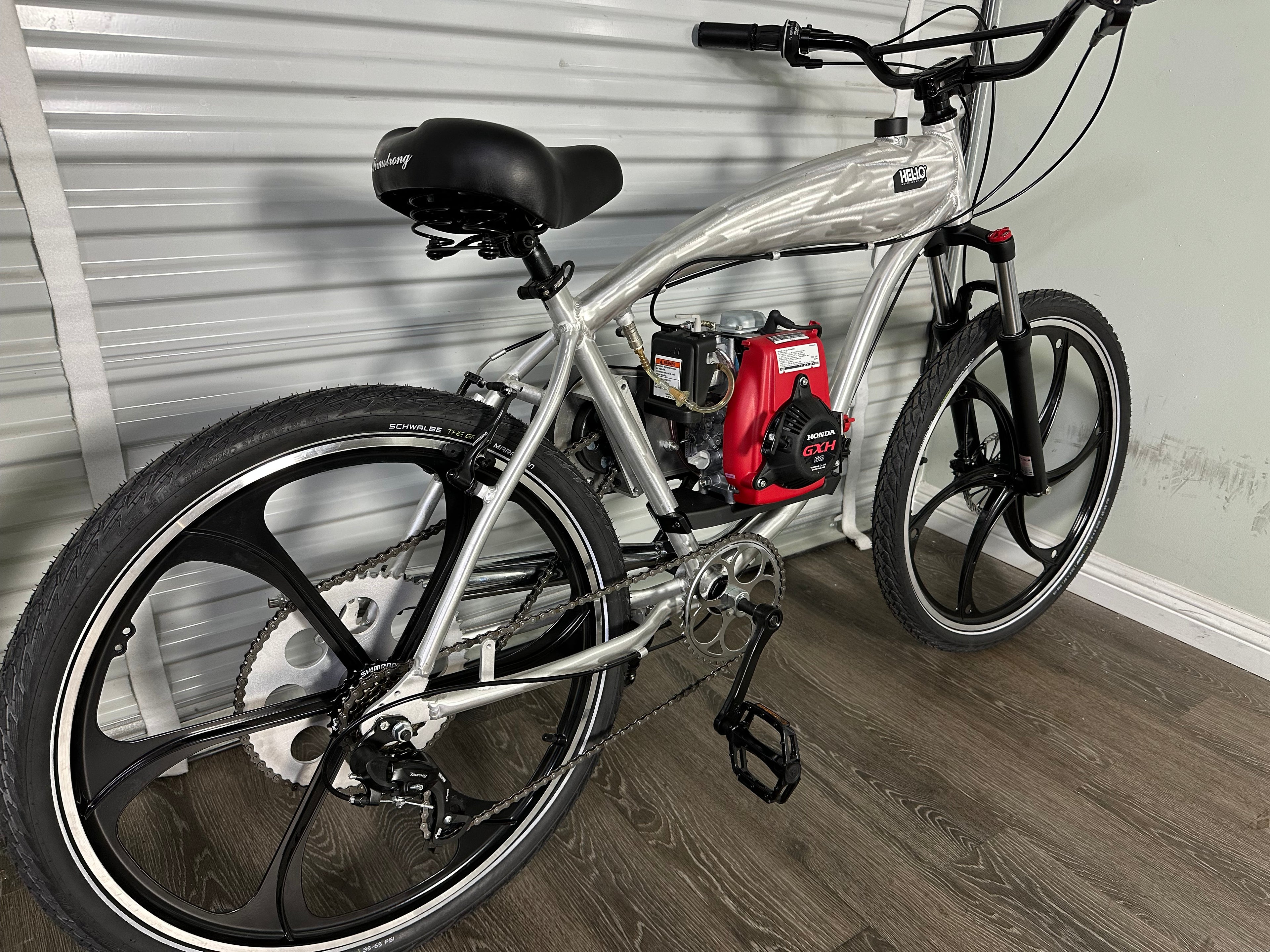Available Now! USED Silver Supernatural v2 49cc EZM with Honda GXH50 Motorized Bike