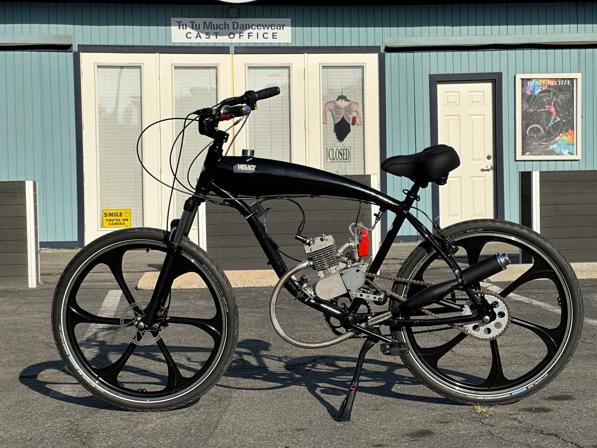 Available Now Black Supernatural 2 Stroke Motorized Bicycle