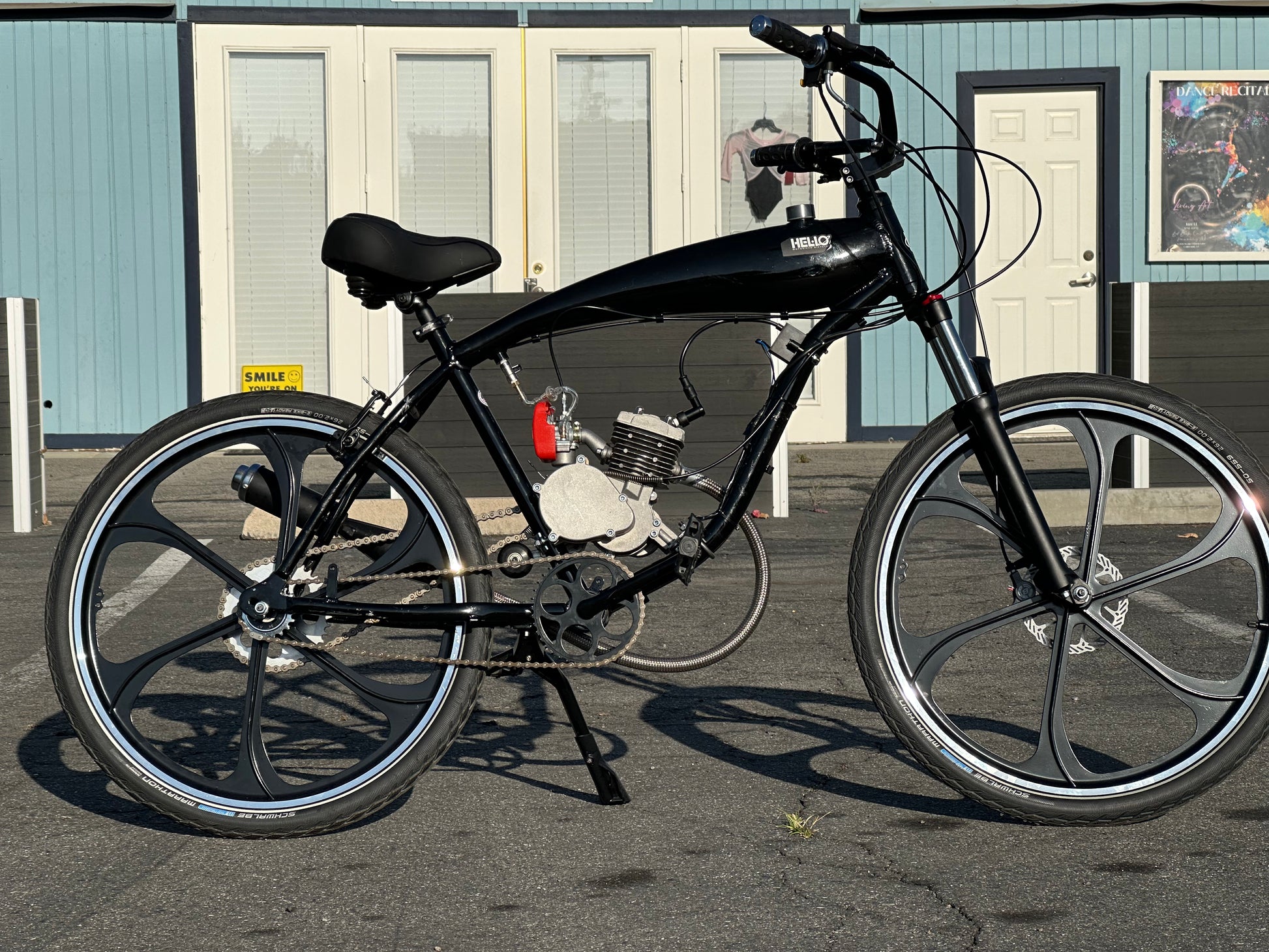 Available Now Black Supernatural 2 Stroke Motorized Bicycle