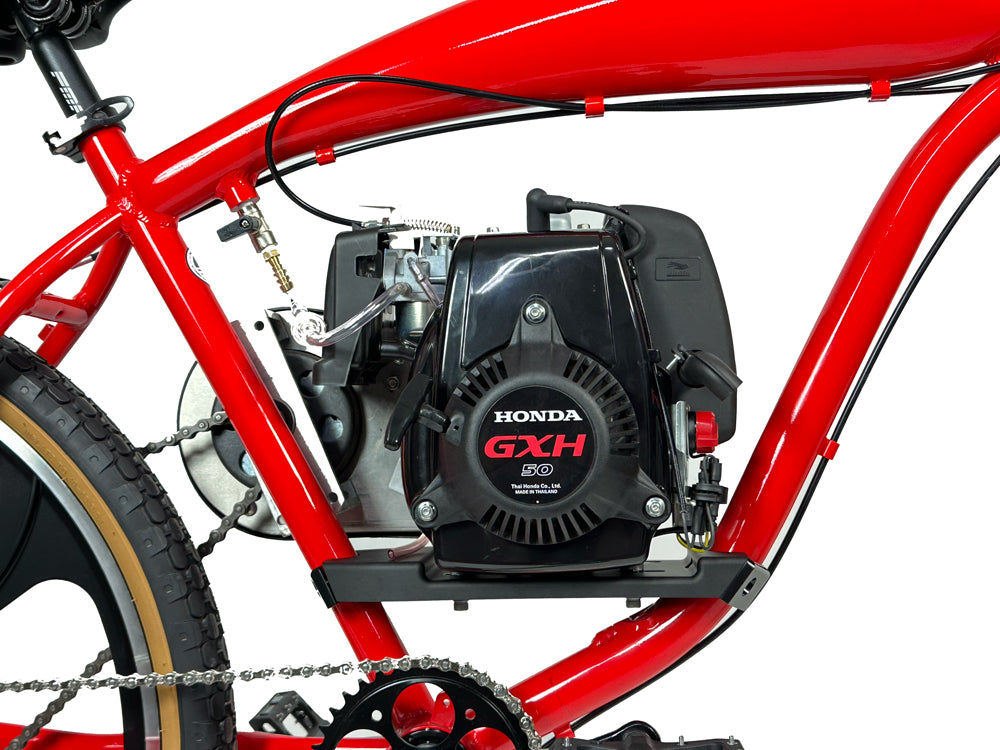 Red Helio Supernatural 49cc 4 Stroke Bike honda gxh50