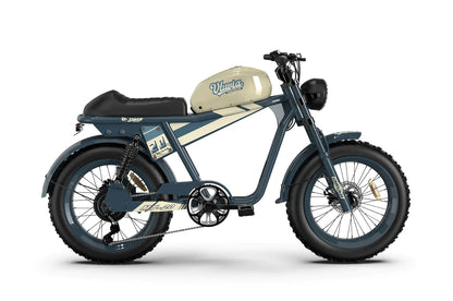 Qiolor Tiger Ebike Super Cool Retro '73 Mini Electric Motorcycle blue