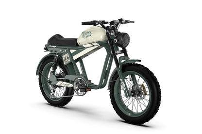 Qiolor Tiger Ebike Super Cool Retro '73 Mini Electric Motorcycle green