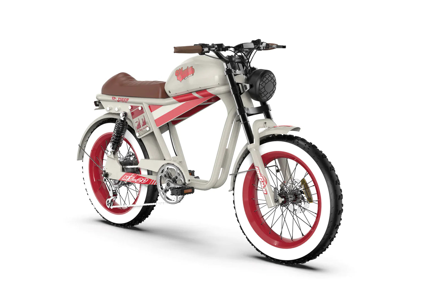 Qiolor Tiger Ebike Super Cool Retro '73 Mini Electric Motorcycle red