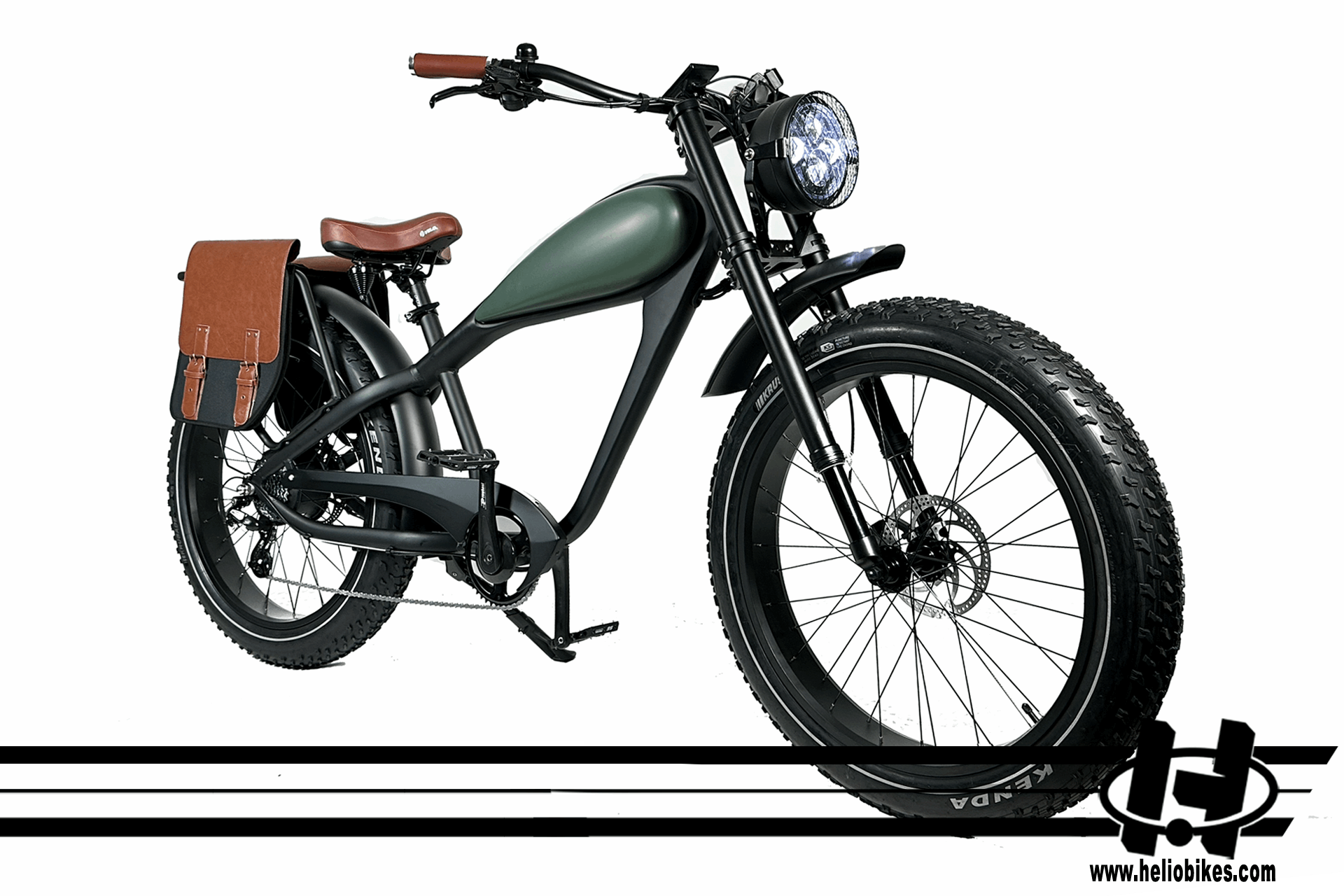 cafe racer electric bicycle REVI Prowler Fat Tire Bike 45 Miles High/Low Beam Switch Revibikes Cheetah Vintage Electric Cafe