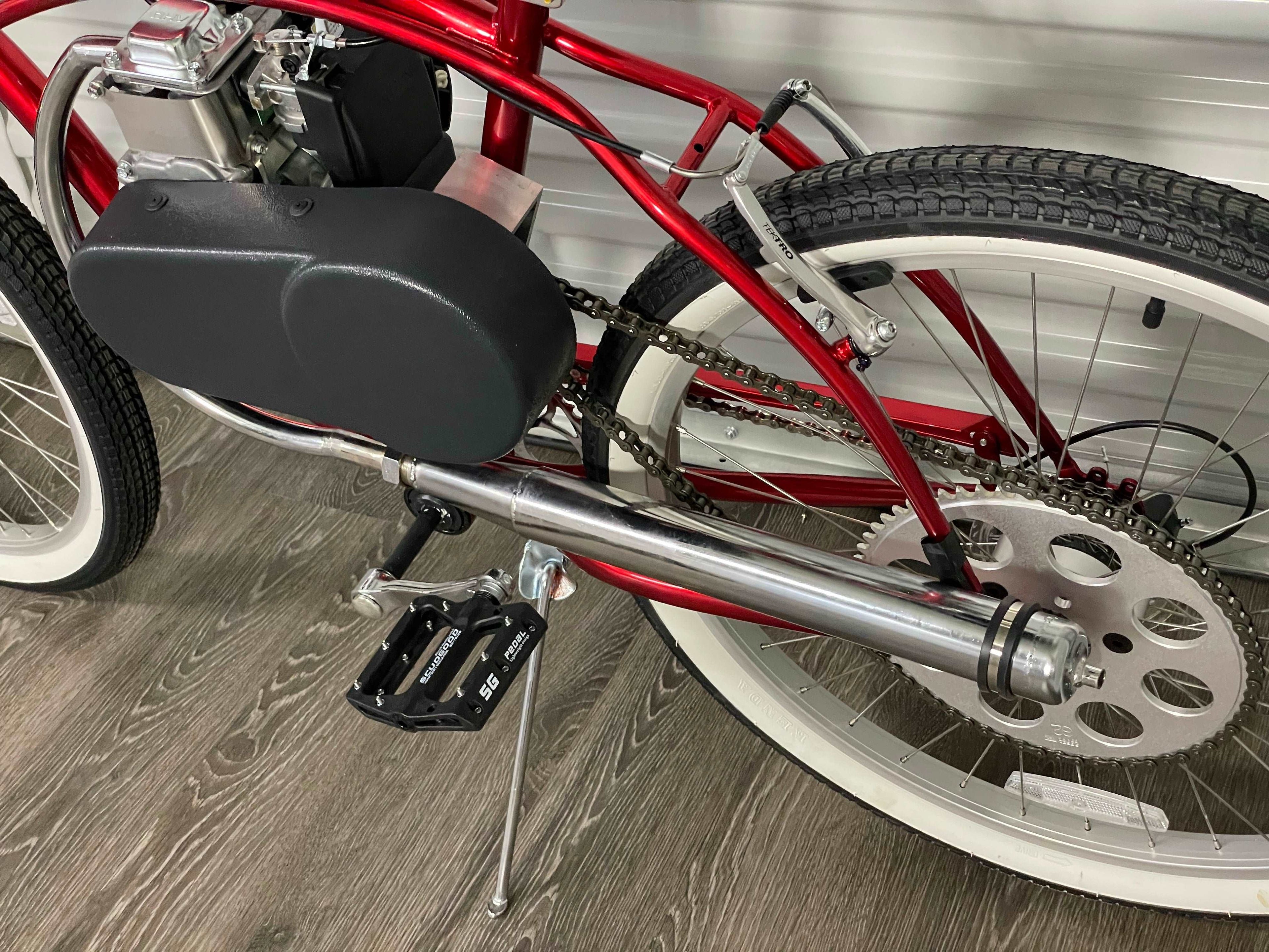 Available Now Red Basic 49cc EZM Motorized Bicycle