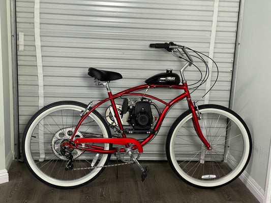 Available Now Red Basic 49cc EZM Motorized Bicycle