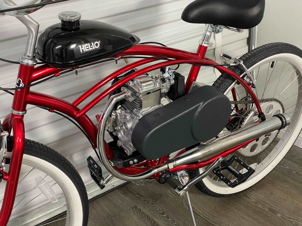 Available Now Red Basic 49cc EZM Motorized Bicycle