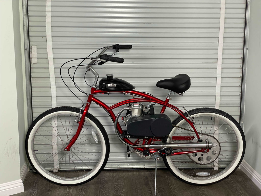 Available Now Red Basic 49cc EZM Motorized Bicycle