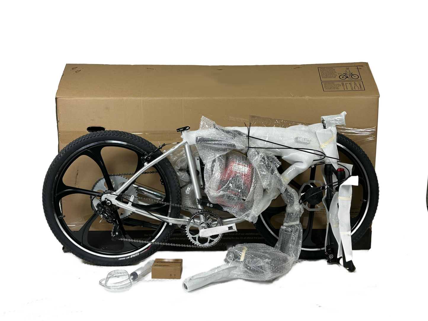 Available Now! Silver Supernatural v2 49cc EZM with Honda GXH50 Motorized Bike