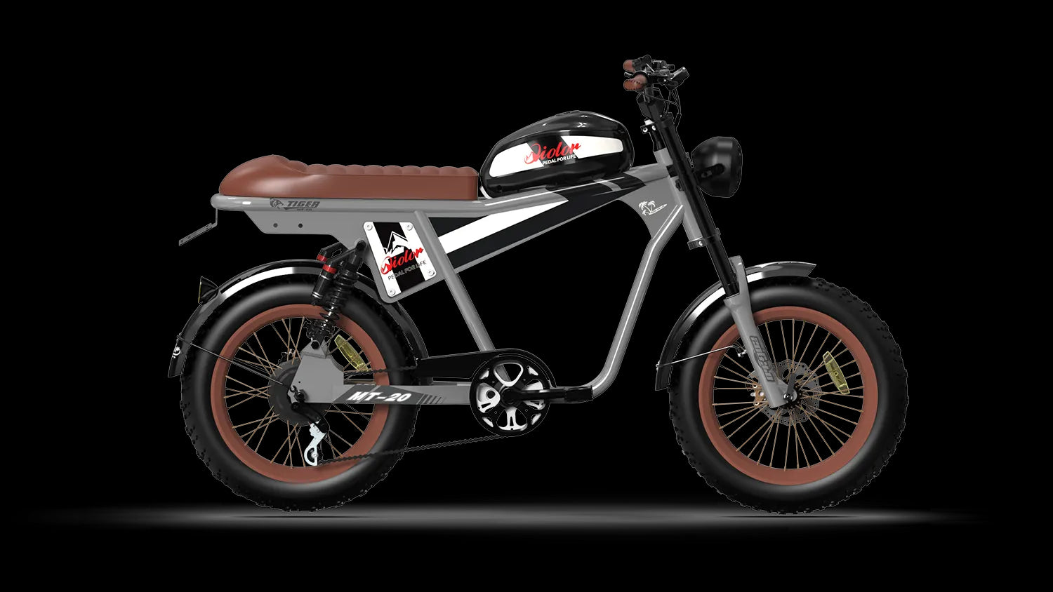 Qiolor Tiger Plus Ebike Super Cool Retro '73 Mini Electric Motorcycle 