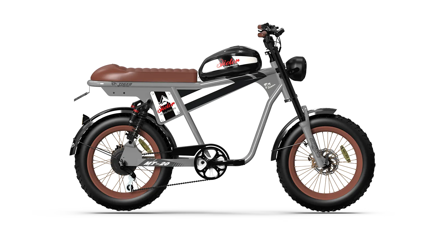 Qiolor Tiger Plus Ebike Super Cool Retro '73 Mini Electric Motorcycle 