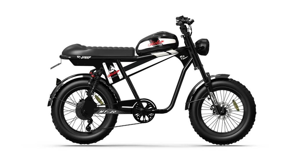 Qiolor Tiger Plus Ebike Super Cool Retro '73 Mini Electric Motorcycle 