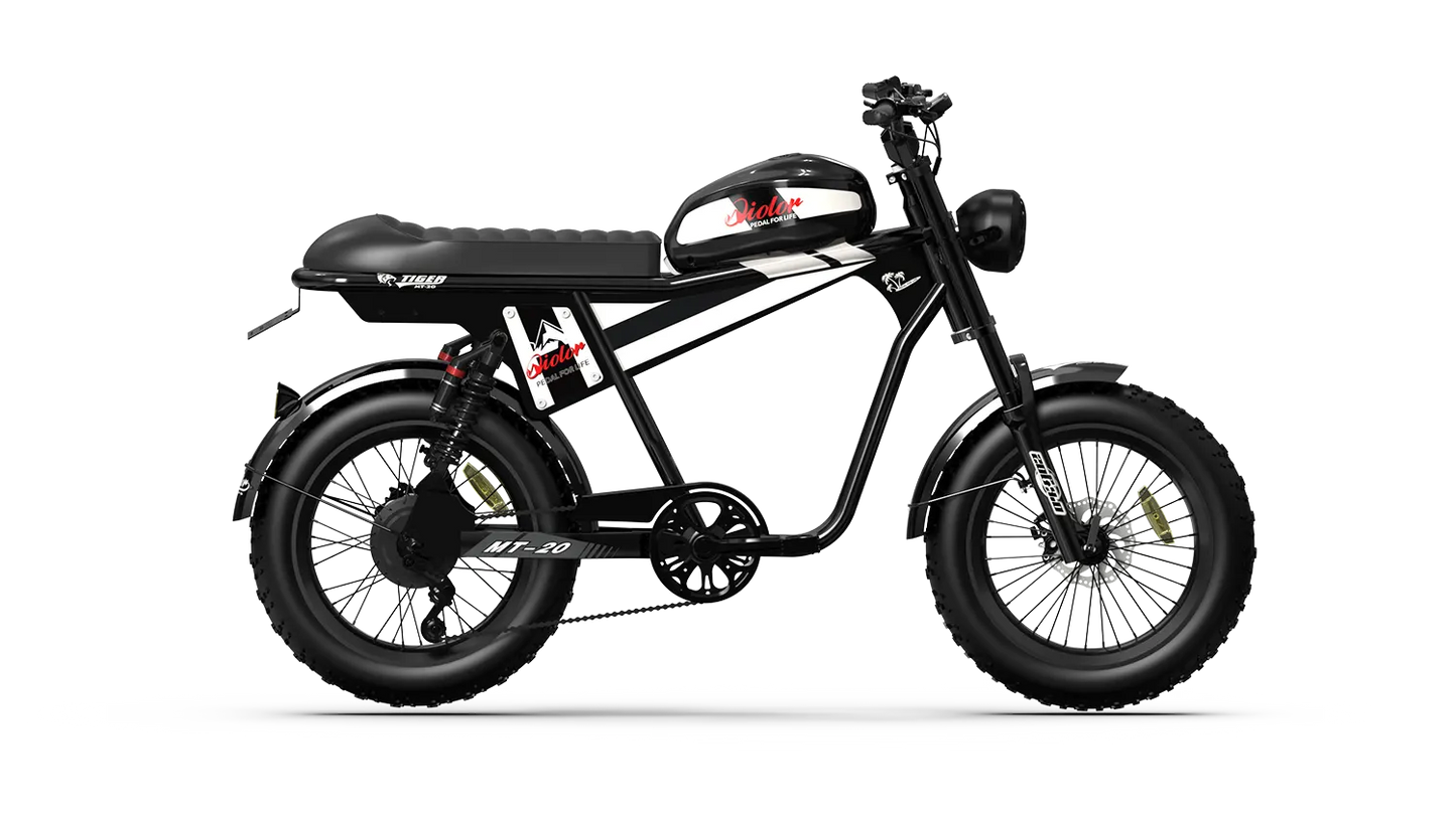 Qiolor Tiger Plus Ebike Super Cool Retro '73 Mini Electric Motorcycle 