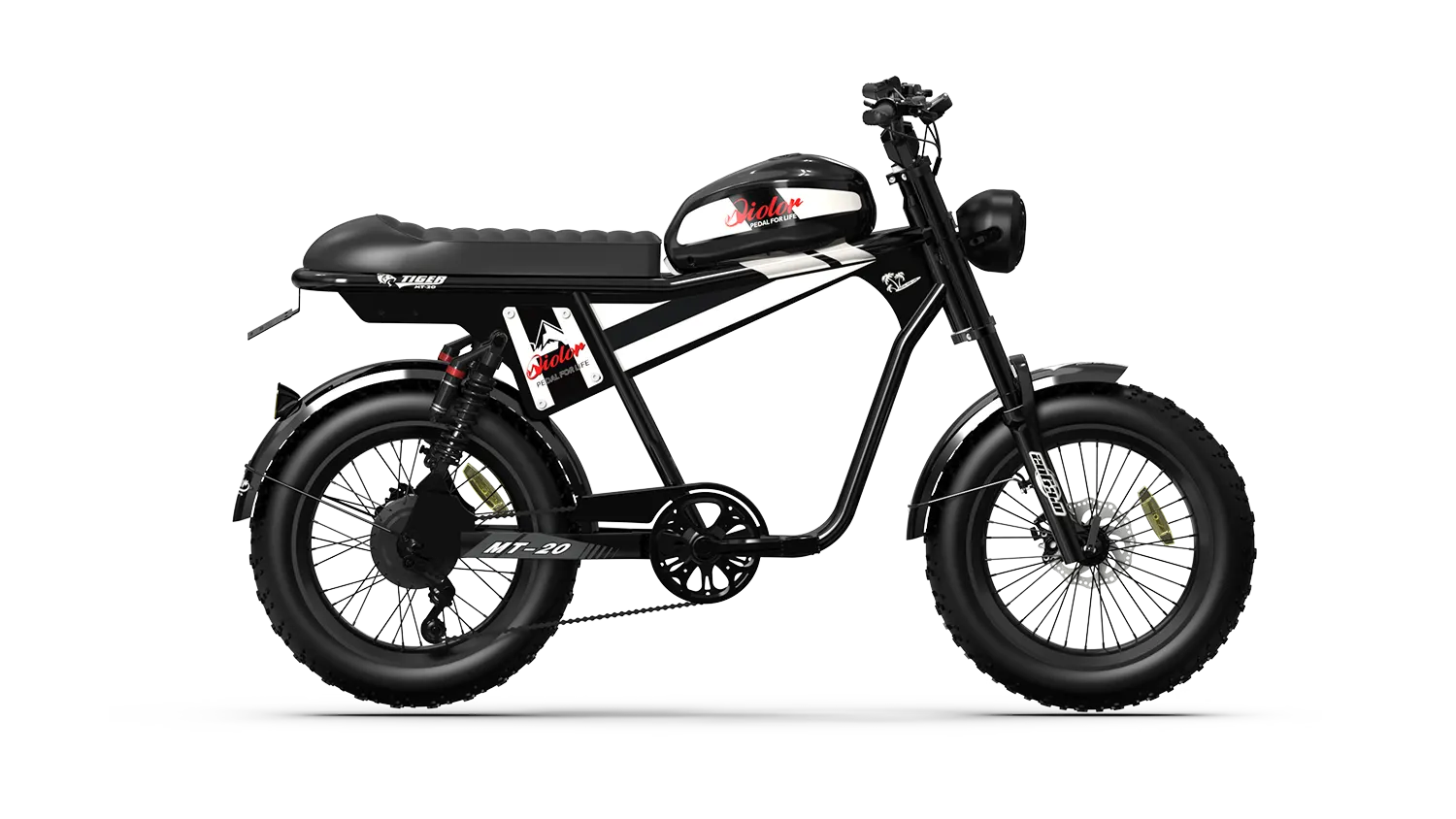 Qiolor Tiger Plus Ebike Super Cool Retro '73 Mini Electric Motorcycle 